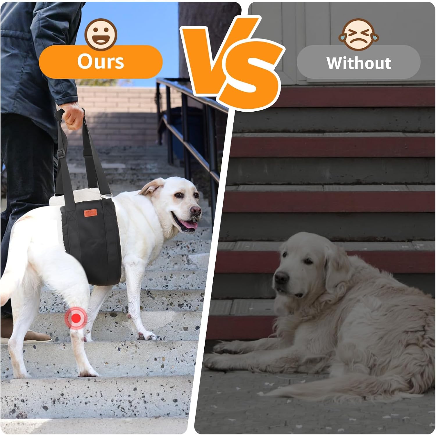 Adjustable Dog Sling for Large Breeds - Hind Leg Support and Mobility Aid for Weak Legs