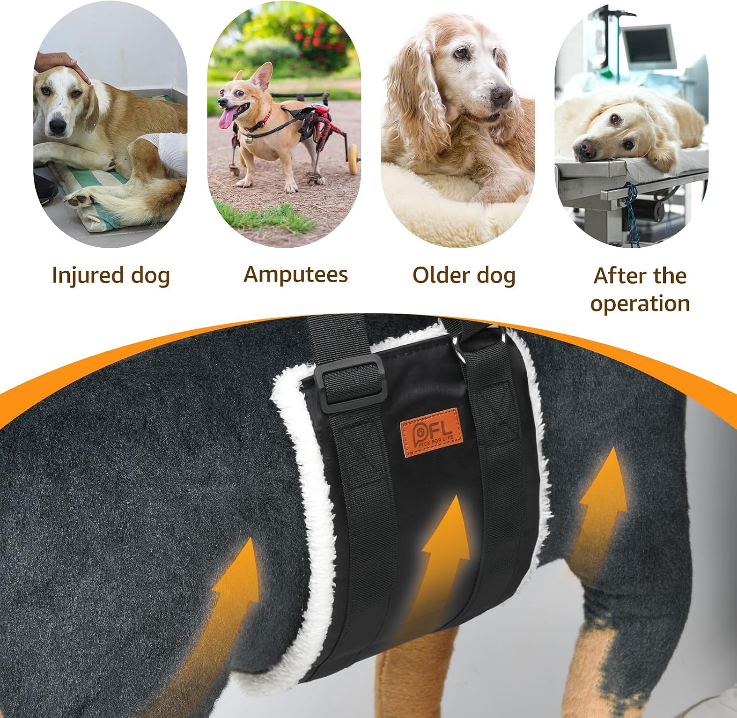 Adjustable Dog Sling for Large Breeds - Hind Leg Support and Mobility Aid for Weak Legs